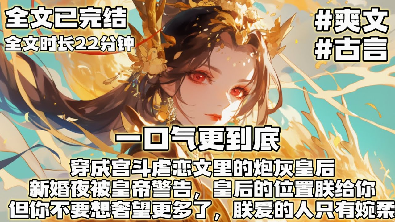 【穿成宫斗虐恋文里的炮灰皇后，新婚夜被皇帝警告，皇后的位置朕给你，但你不要想奢望更多了，朕爱的人只有婉柔】😍一口气更到底❤ 全文22分钟 全文已完结