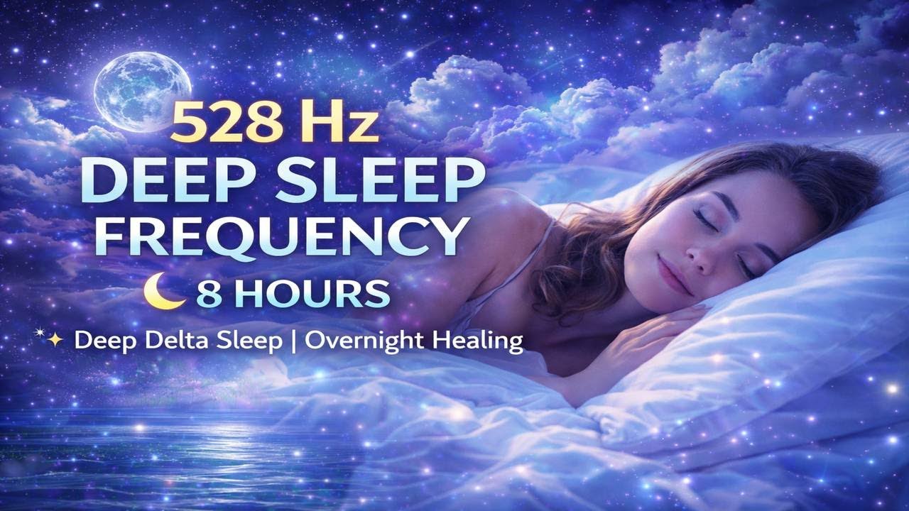528 Hz Deep Sleep Frequency 🌙 8 Hours | Deep Delta Sleep | Overnight Healing