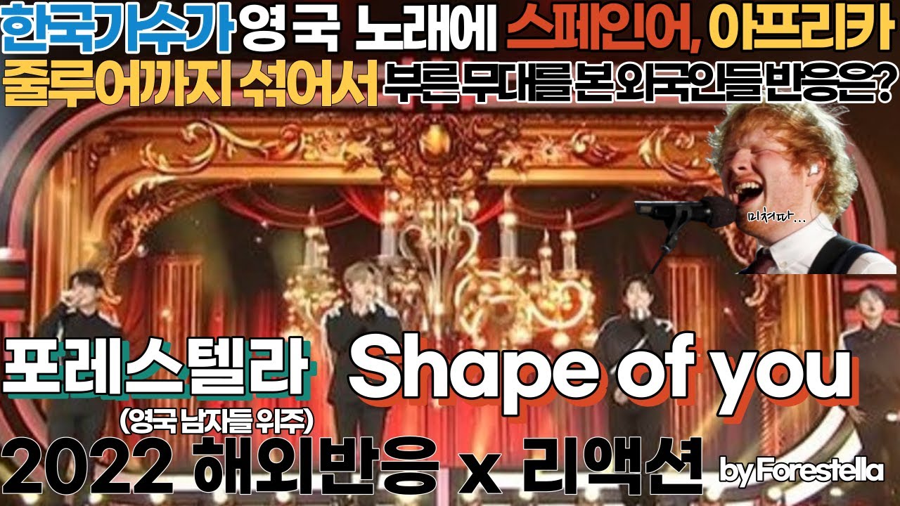 3개 언어로 노래하며 외국인들을 춤추게 하는 포레스텔라 shape of you 해외반응 리액션 한글자막 forestella REACT reaction
