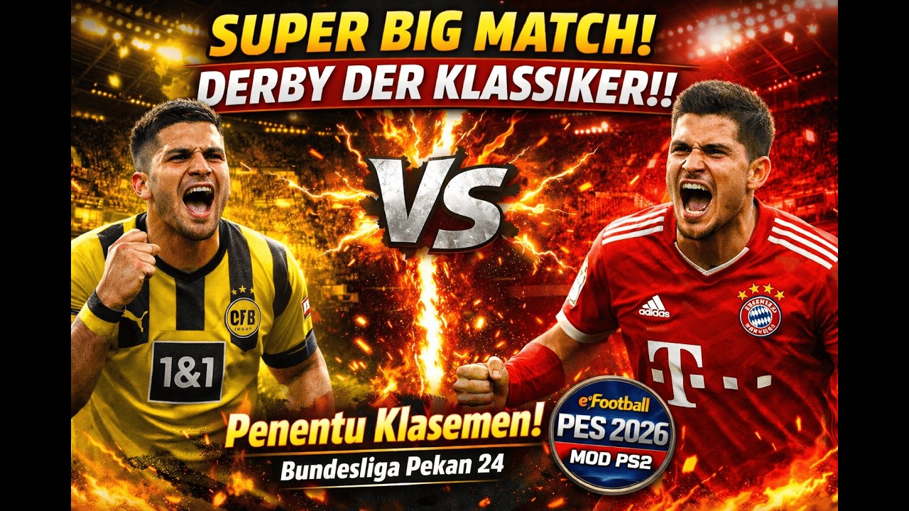 Der Klassiker Memanas! Dortmund vs Munchen – Big Match Bundesliga Pekan 24 | PES 2026 PS2