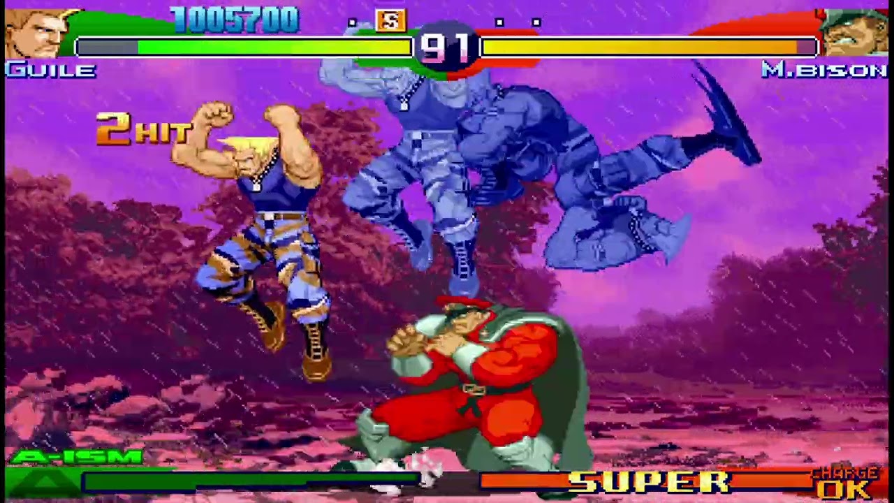 Guile VS M. Bison and Cammy – Street Fighter Alpha 3 Max