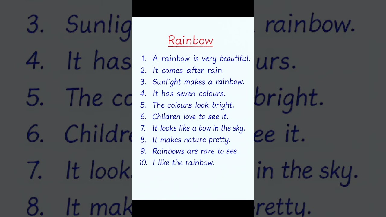 10 Lines Essay on Rainbow | Short Essay in English #shorts