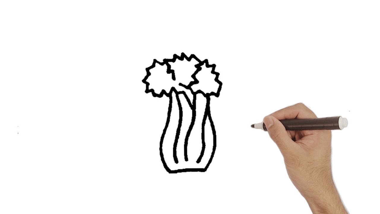 How to draw a celery step by step tutorial