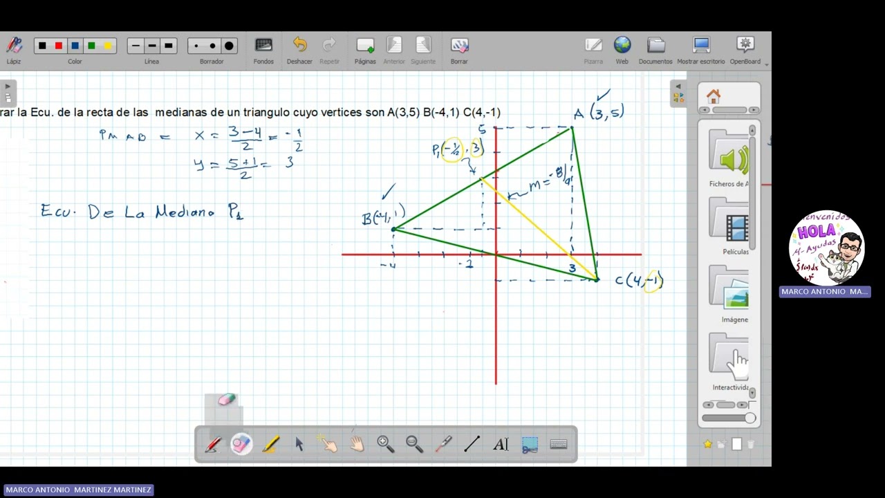 Ecuacion de las medianas