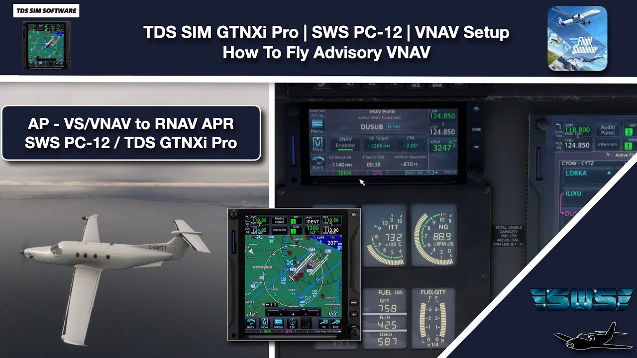 MSFS | TDS GTN Xi Pro | SWS PC-12 | Консультативная операция VNAV