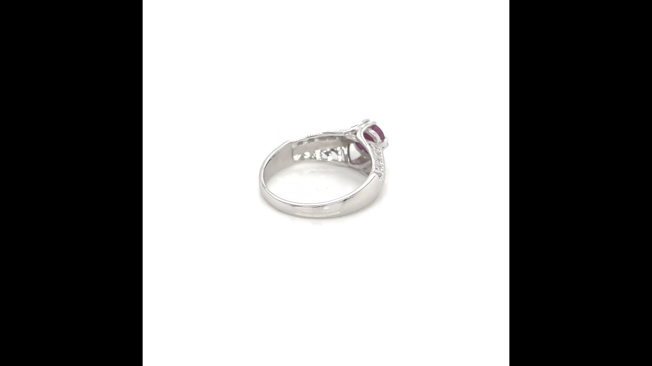 Elegant Intricate Filigree Design Sterling Silver Ring with Round Ruby Center Stone #ring #gemstone