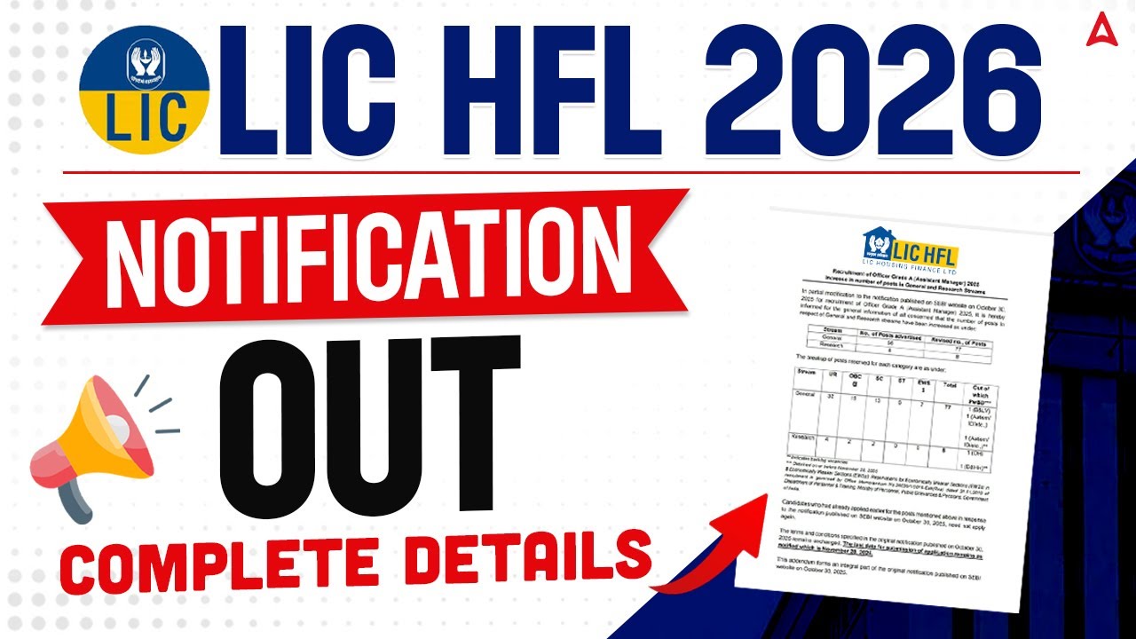 LIC HFL Notification 2026 | Notification Out | Complete Details | Latest Jobs