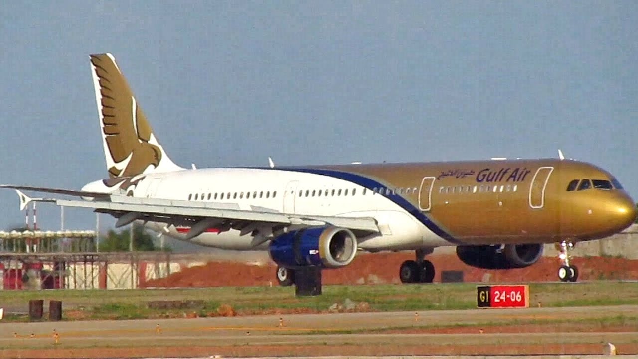 Gulf Air Airbus A321 A9C-CD Landing at Manglore Airport from Dammam Charter repatriation flight