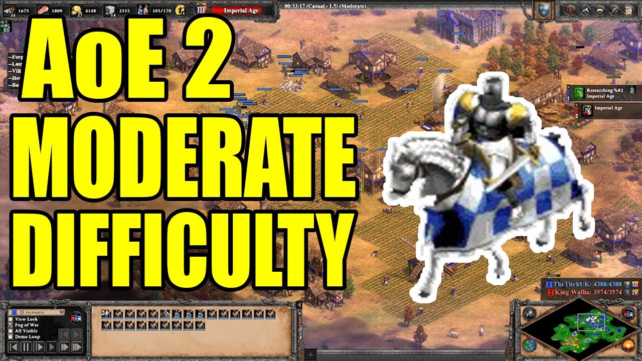 How To Beat Moderate AI Age Of Empires 2 - Fast Castle Age Boom