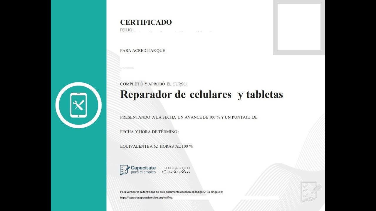 Curso reparador de celulares y tabletas de la página  capacitateparaelempleo.org v.07/2023