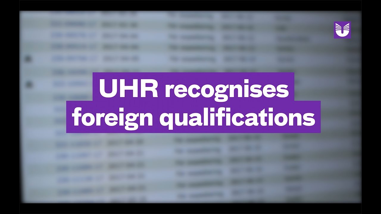 UHR recognizes foreign qualifications