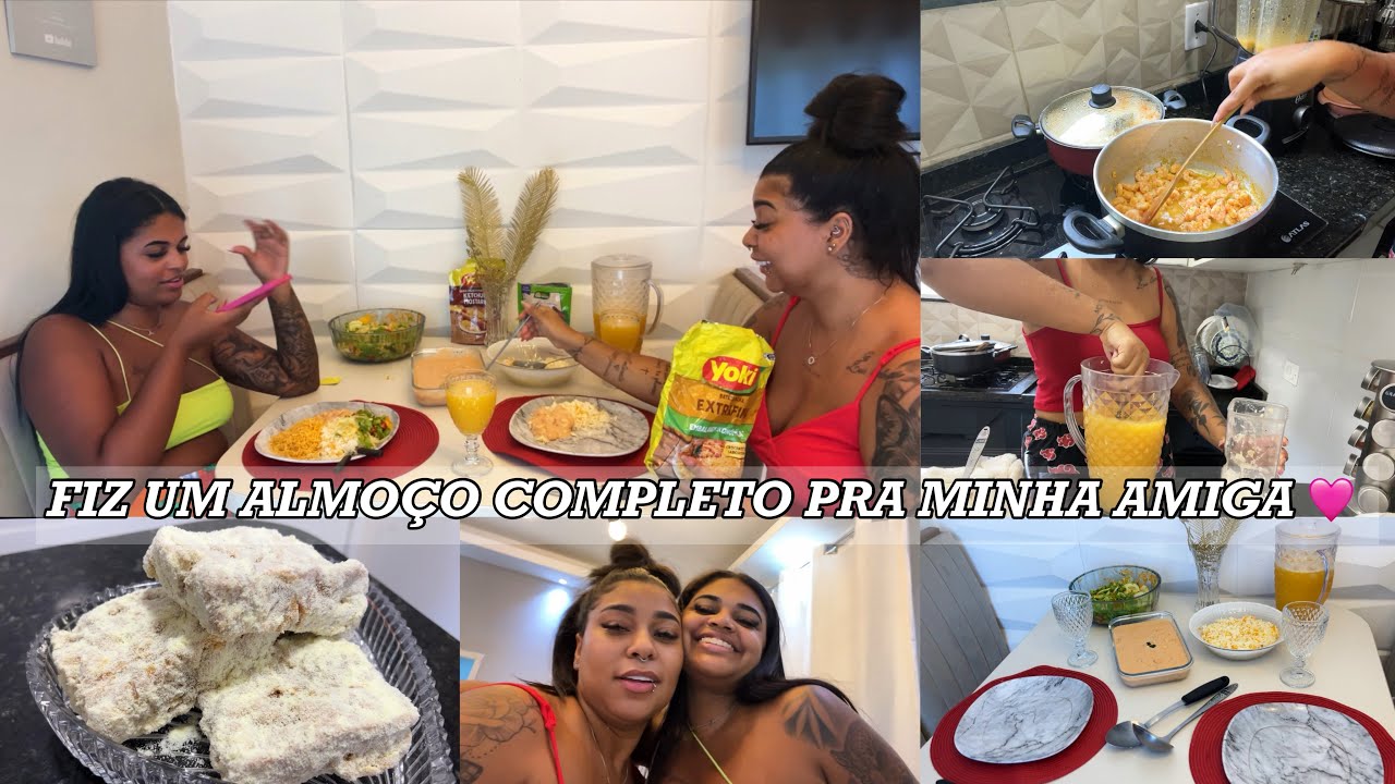 FIZ UM ALMOÇO  ESPECIAL PRA MINHA AMIGA GRÁVIDA|Strogonoff de 🍤 +Palha Italiana de doce de leite✨