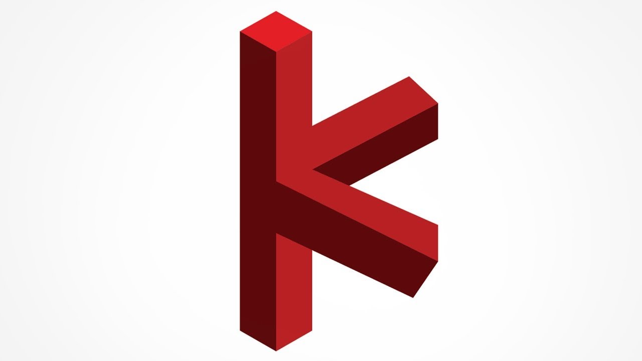 Letter K Logo Design Illustrator | 3D Logo Design Illustrator