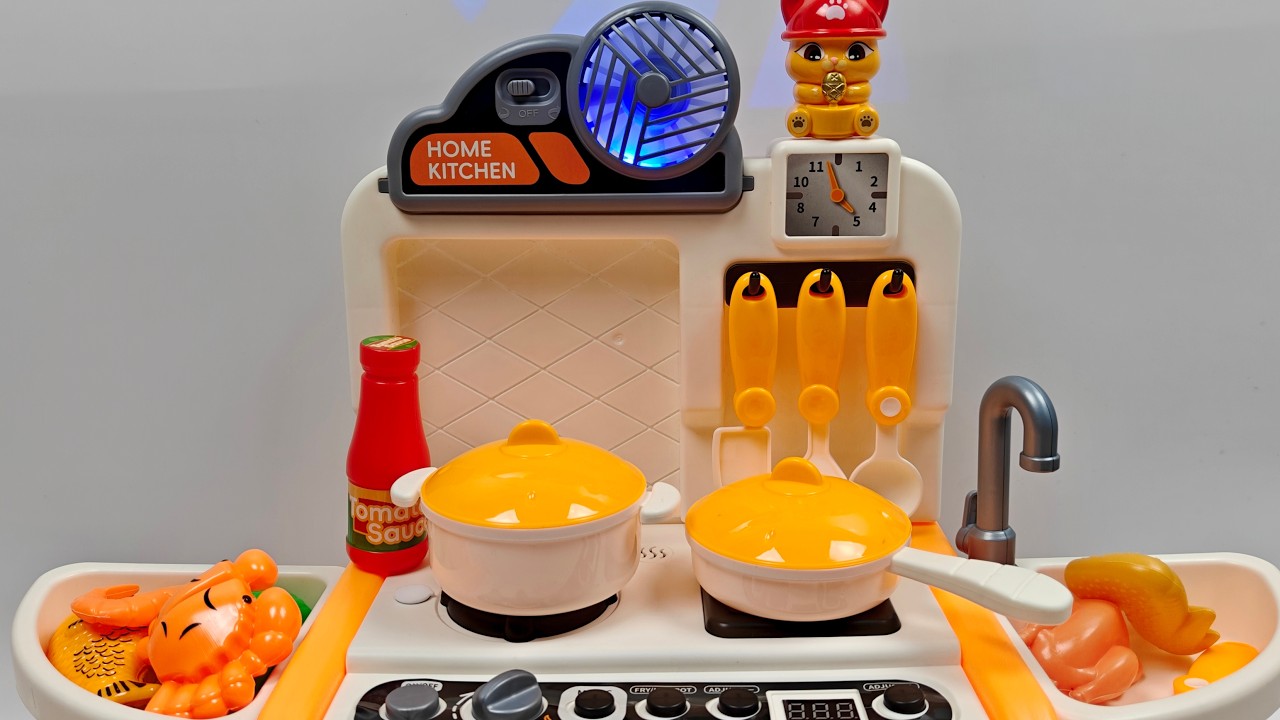 [ASMR No Talking] ✨Unboxing & Play | Light Sound Spray Mini Kitchen Toys | Satisfying ASMR Sounds🎉✨