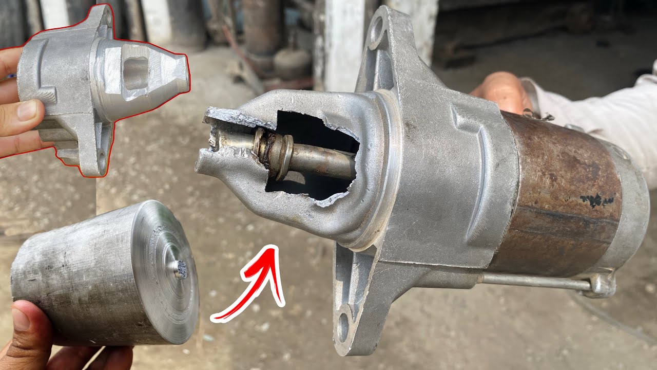 The Self-starter Housing Broke so The Mechanic Confidently Made a New One on a Lathe
