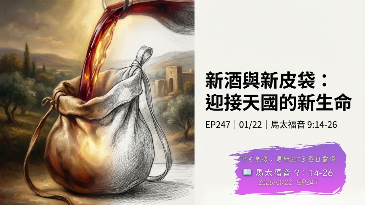 你的信仰只是遵守規條嗎？小心「舊皮袋」思維，會讓恩典流失殆盡！｜太 9:14-26｜新酒與新皮袋—生命更新的挑戰【CC字幕】🌱《光復·更新365》EP246