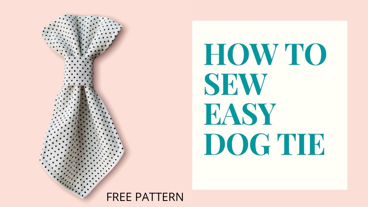 DIY: How to make easy dog Tie/Free pattern/Dog accessories/size S-M