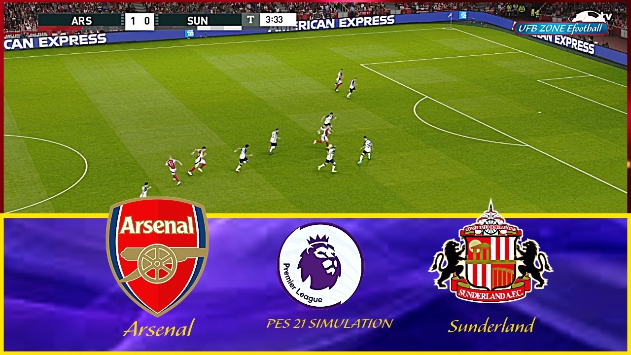 🔴Arsenal Vs Sunderland 🔥Premier League BATTLE | PES 21 Simulation