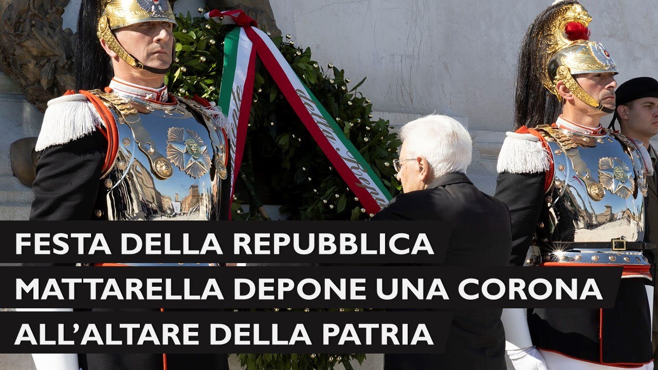 Mattarella depone una corona d’alloro all’Altare della Patria