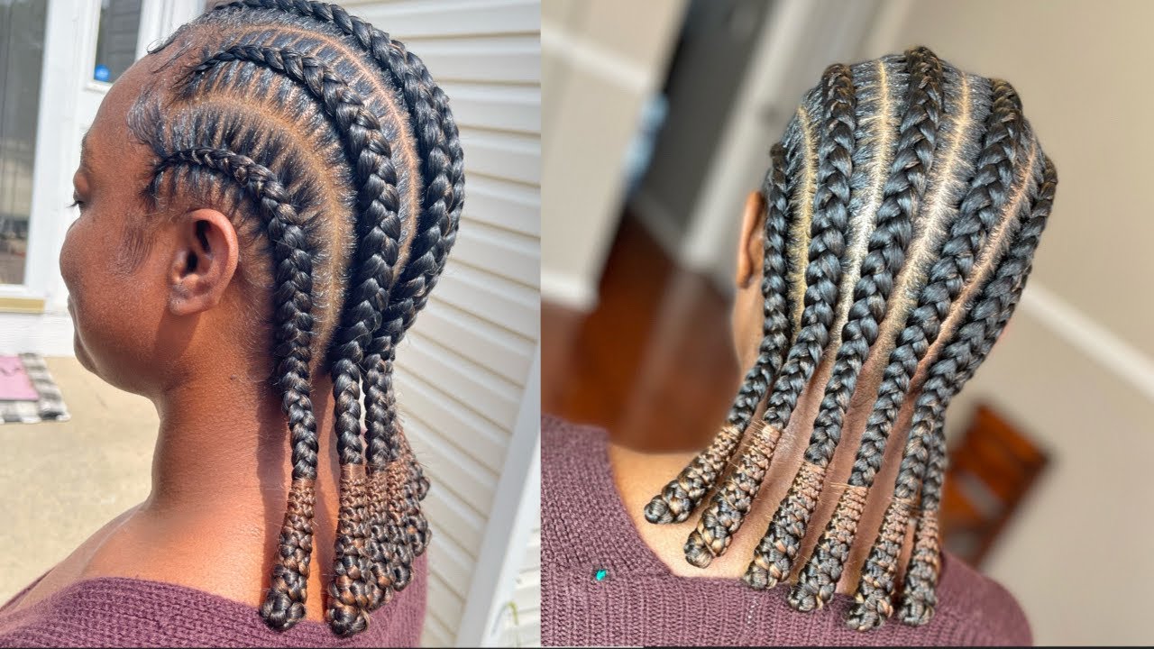 Как делать узлы на концах косичек Feed In Braids. Урок