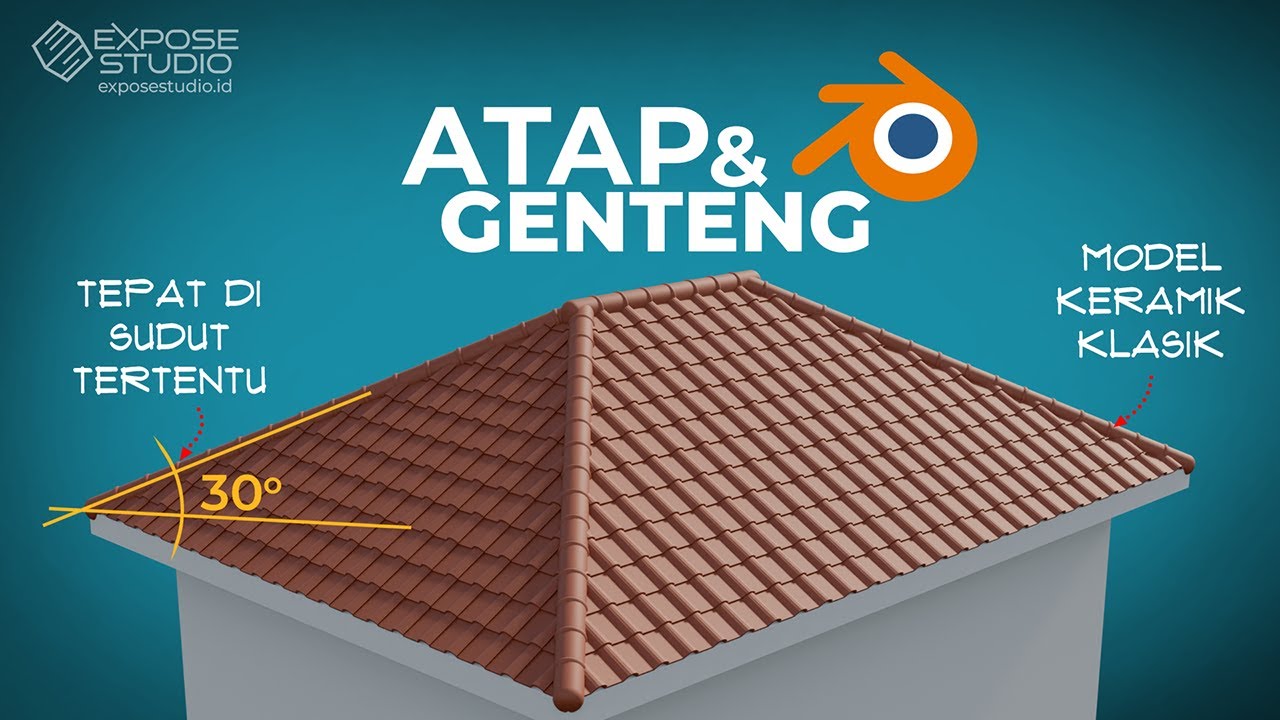 Membuat atap dan genteng keramik dengan kemiringan tertentu secara cepat di Blender 4 2