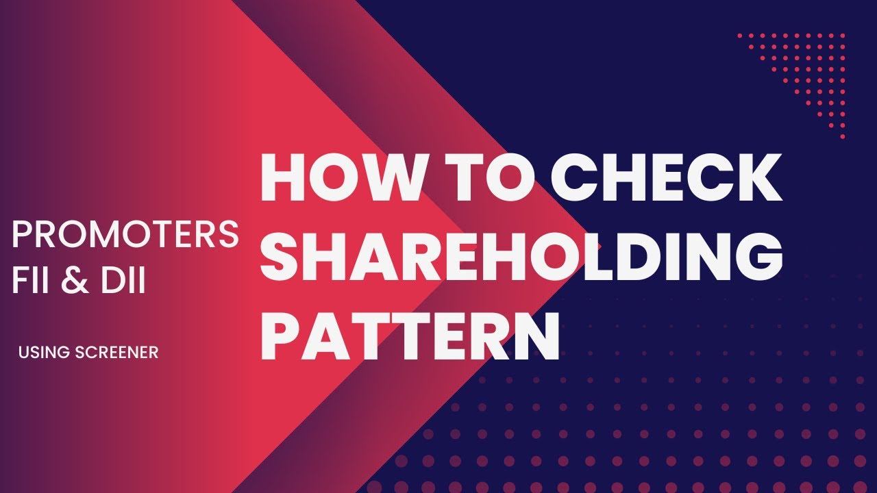 How To Check Shareholding Pattern of any Company| Screener.in|