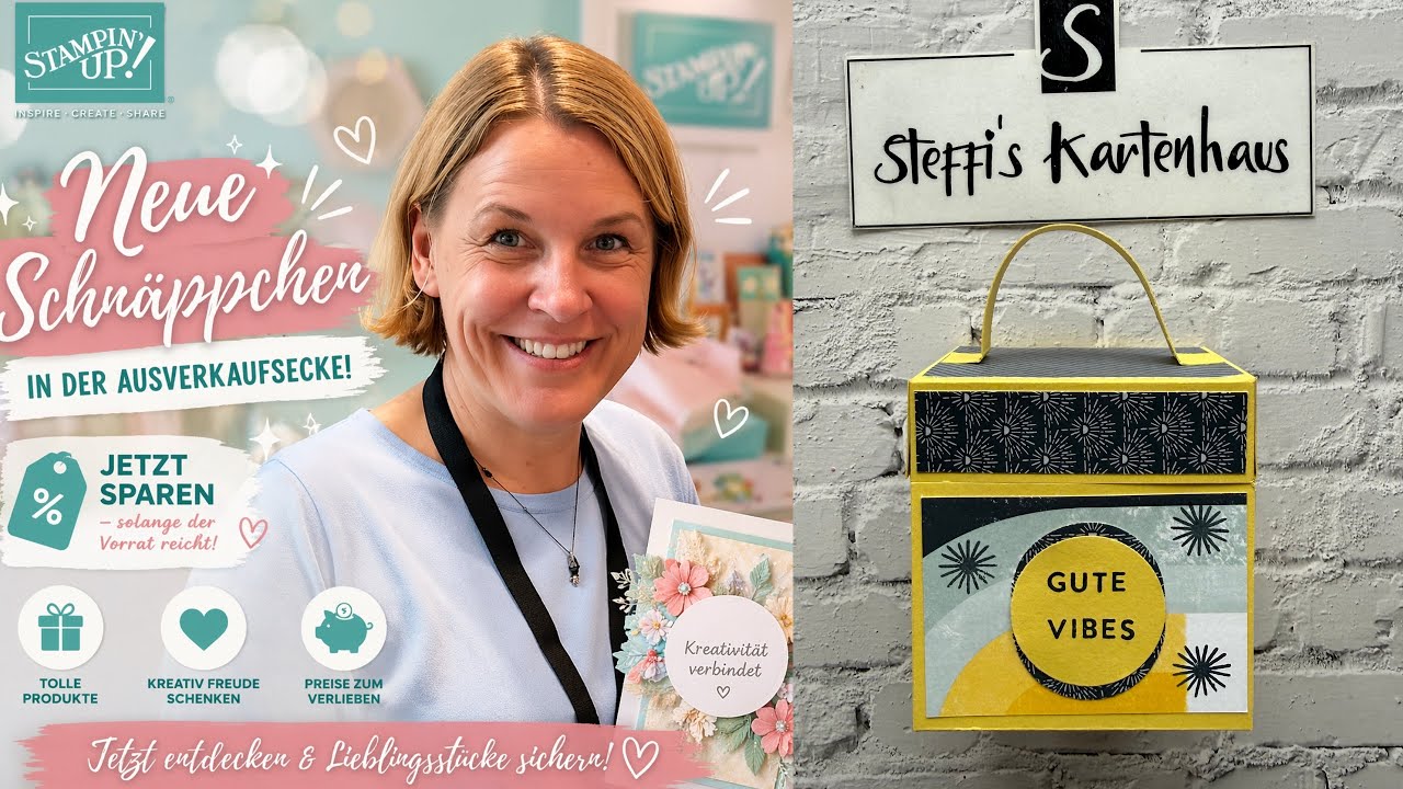 Tolle Box f&uuml;r gro&szlig;e Teebeutel DIY Geschenk Anleitung Stampin&rsquo; Up! Sonnige Vibes reduziert Sale