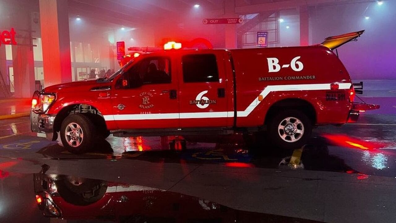 Atlanta fire vehicle stolen as crews battle blaze