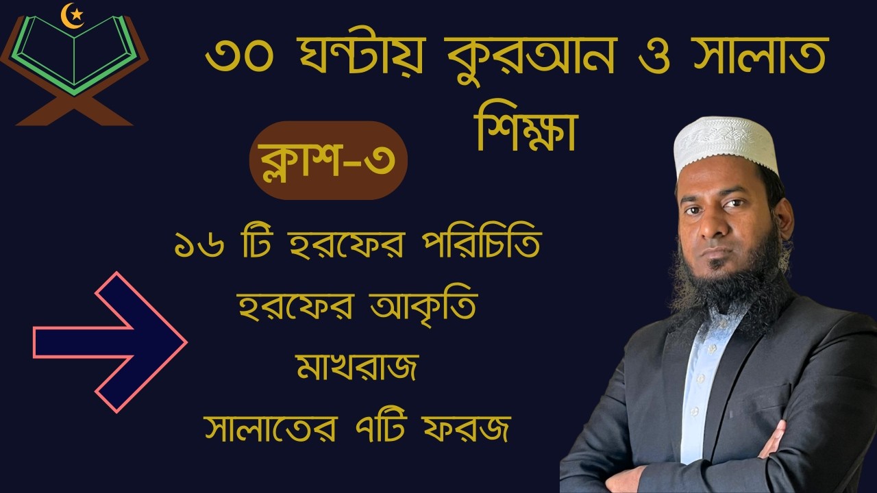 ১৬টি হরফ,আকৃতি,মাখরাজ ও সালাতের ৭টি ফরজ