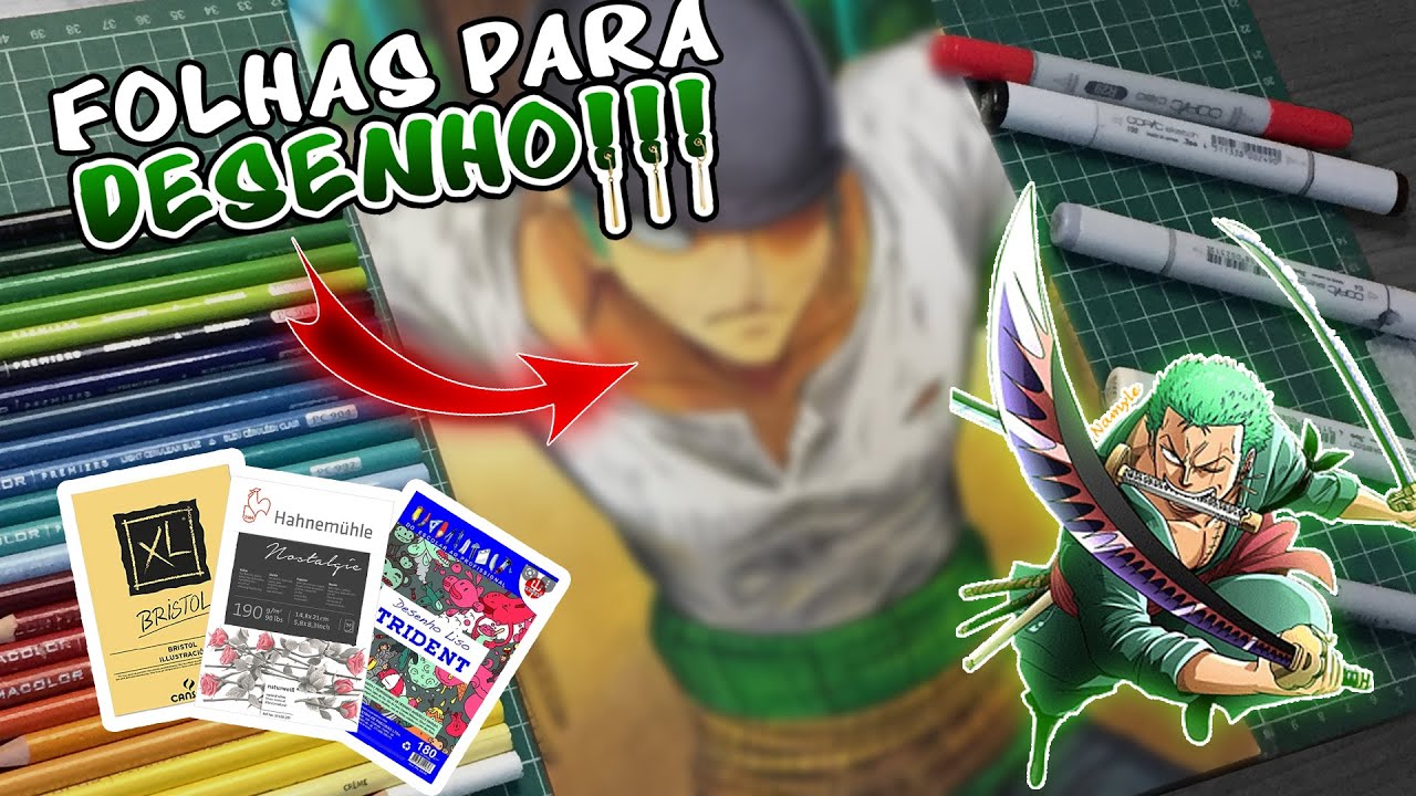 TUDO SOBRE FOLHAS DE DESENHO!! Drawing Roronoa Zoro [ One Piece]