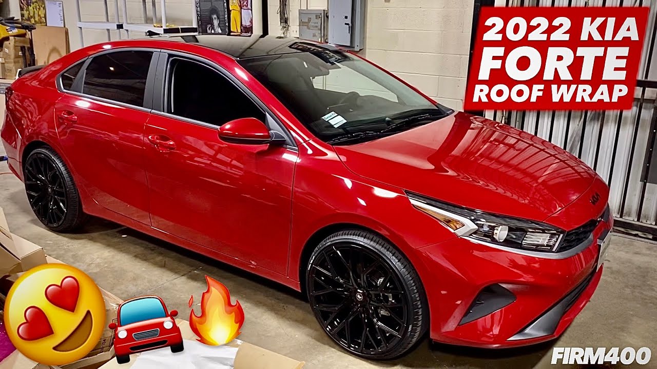 2022 KIA FORTE ROOF WRAP USING AVERY DENNISON GLOSS BLACK VINYL