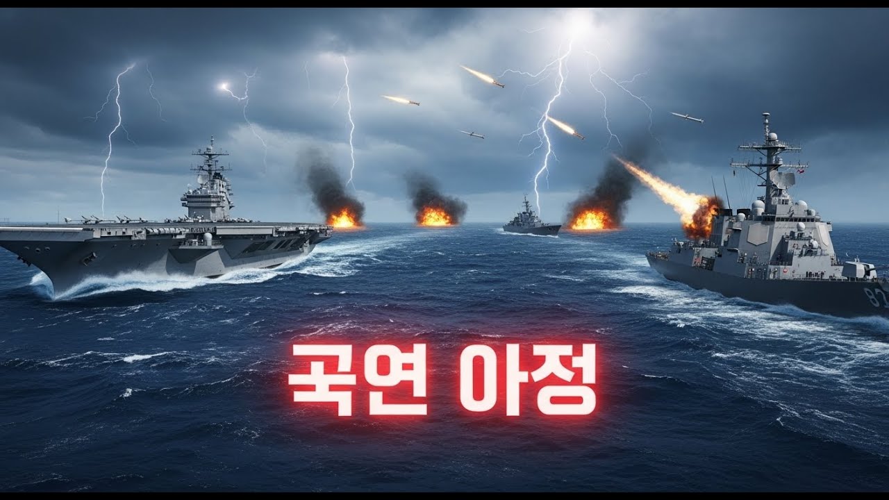 [해전] 미 항모 전단 도착! 북한 해군이 5분 만에 삭제되는 영상