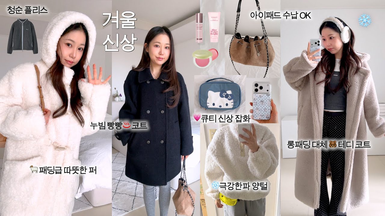 신상들이 내려와 ~🐻‍❄️ 요즘 핫한 & 문의폭주 한겨울 패션 & 뷰티템 16가지 ((노광고))🧣한파 헤비아우터 • 문의폭주 체인백 • 감성 잡화템