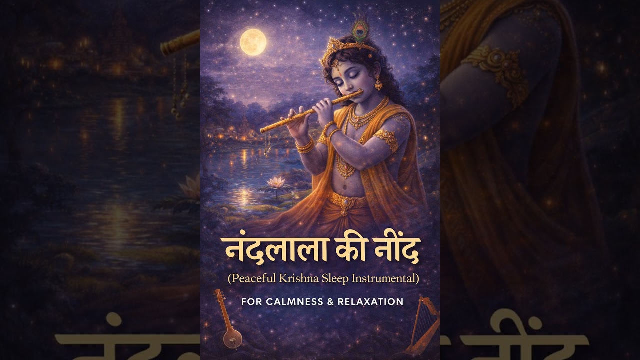 Fall Asleep with Krishna Flute 🌙 Calm Instrumental Sleep Music Night Meditation#song #bhakti #music