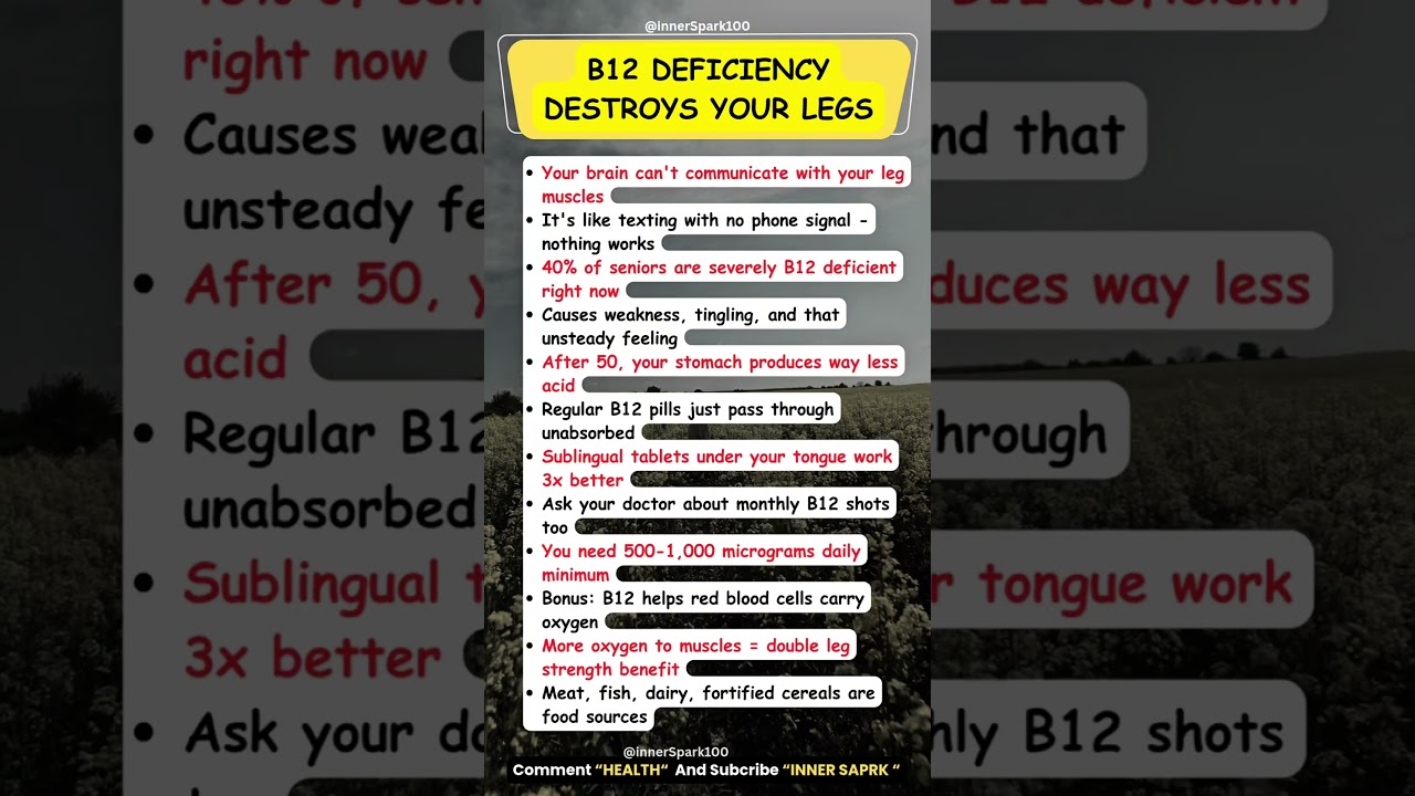 B12 Deficiency Destroys Your Legs After 50 (Shocking Senior Health Warning)