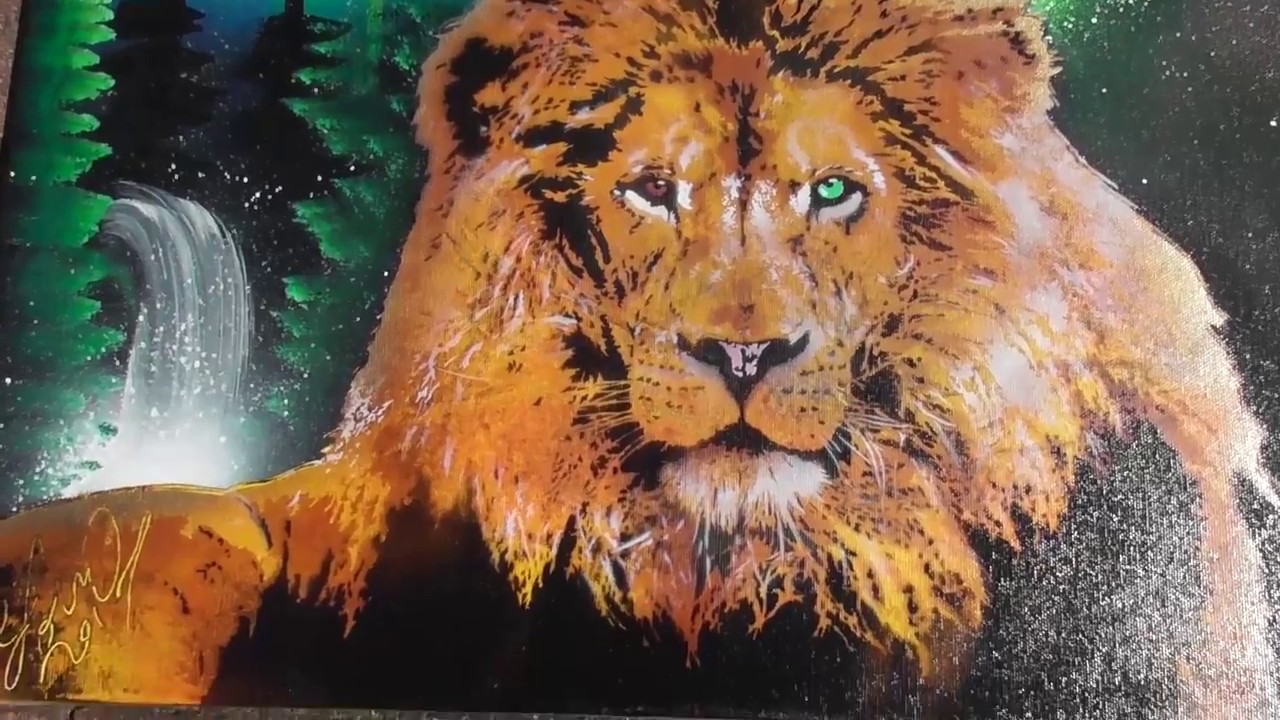 lion king !!! spray paint  art eden 百獣の王ライオン　スプレーペイントアート