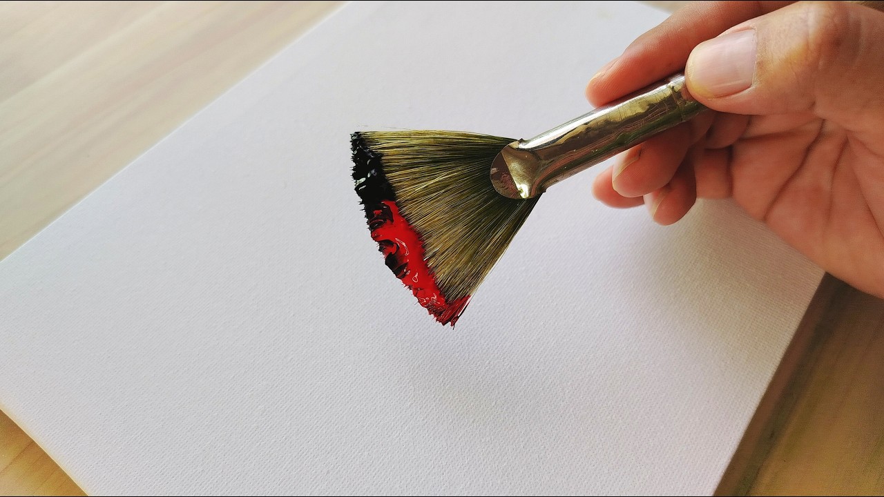 🌹The Easiest Red Rose I've Ever Painted | Acrylic Painting for Beginners