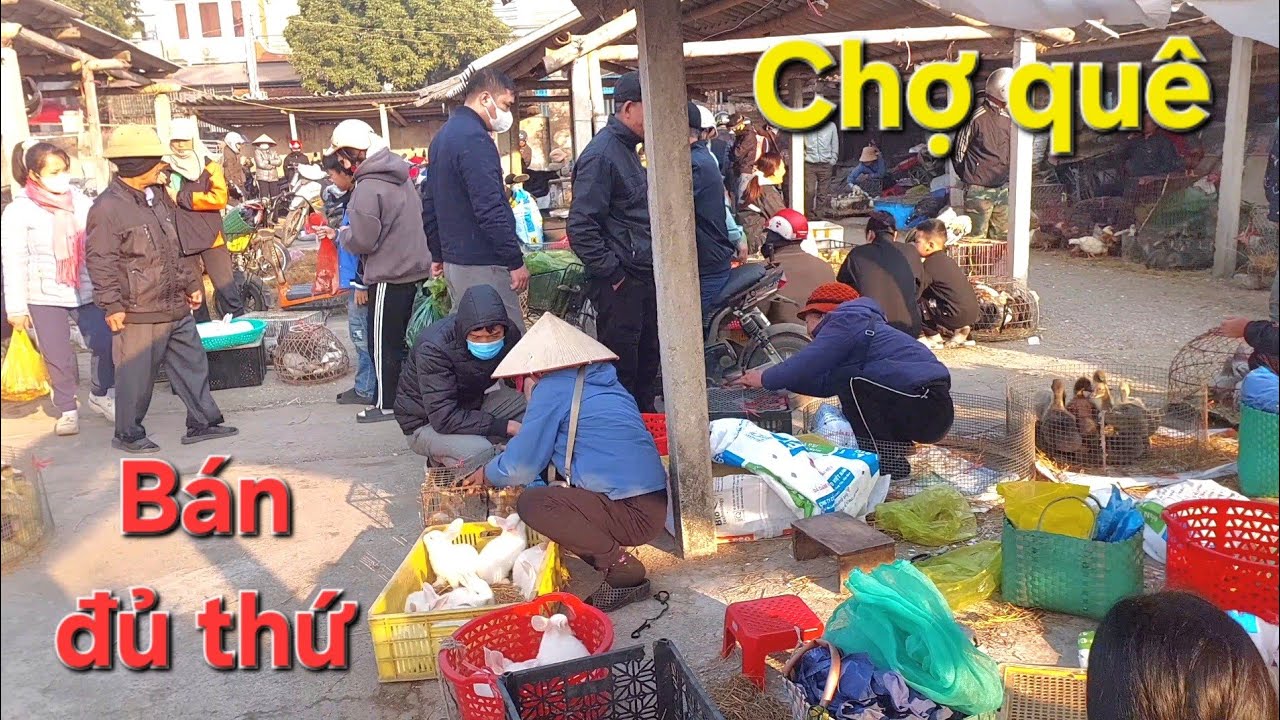 Ấn tượng phi&ecirc;n chợ qu&ecirc; truyền thống b&aacute;n đủ loại h&agrave;ng h&oacute;a