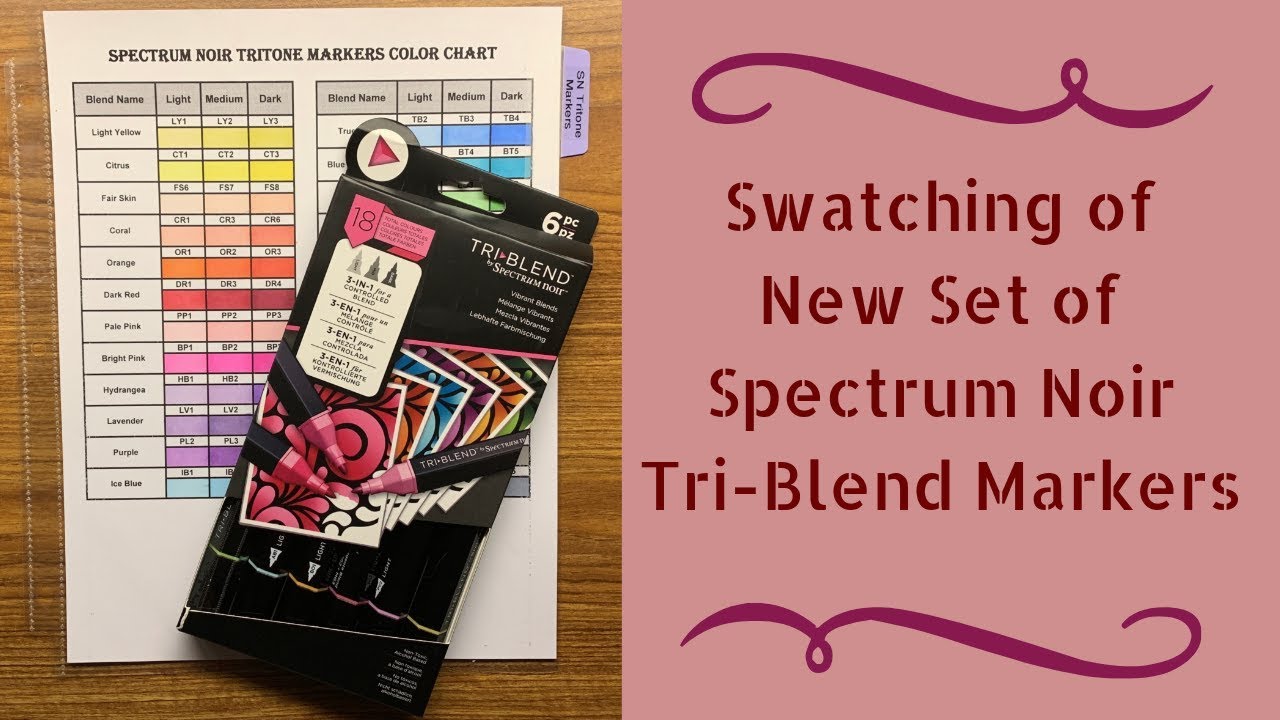 Swatching of New Set of Spectrum Noir Tri-Blend Markers