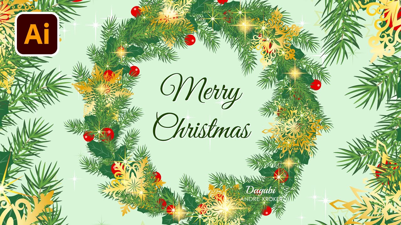 Draw with Brushes - How I draw a Christmas Wreath in Adobe Illustrator