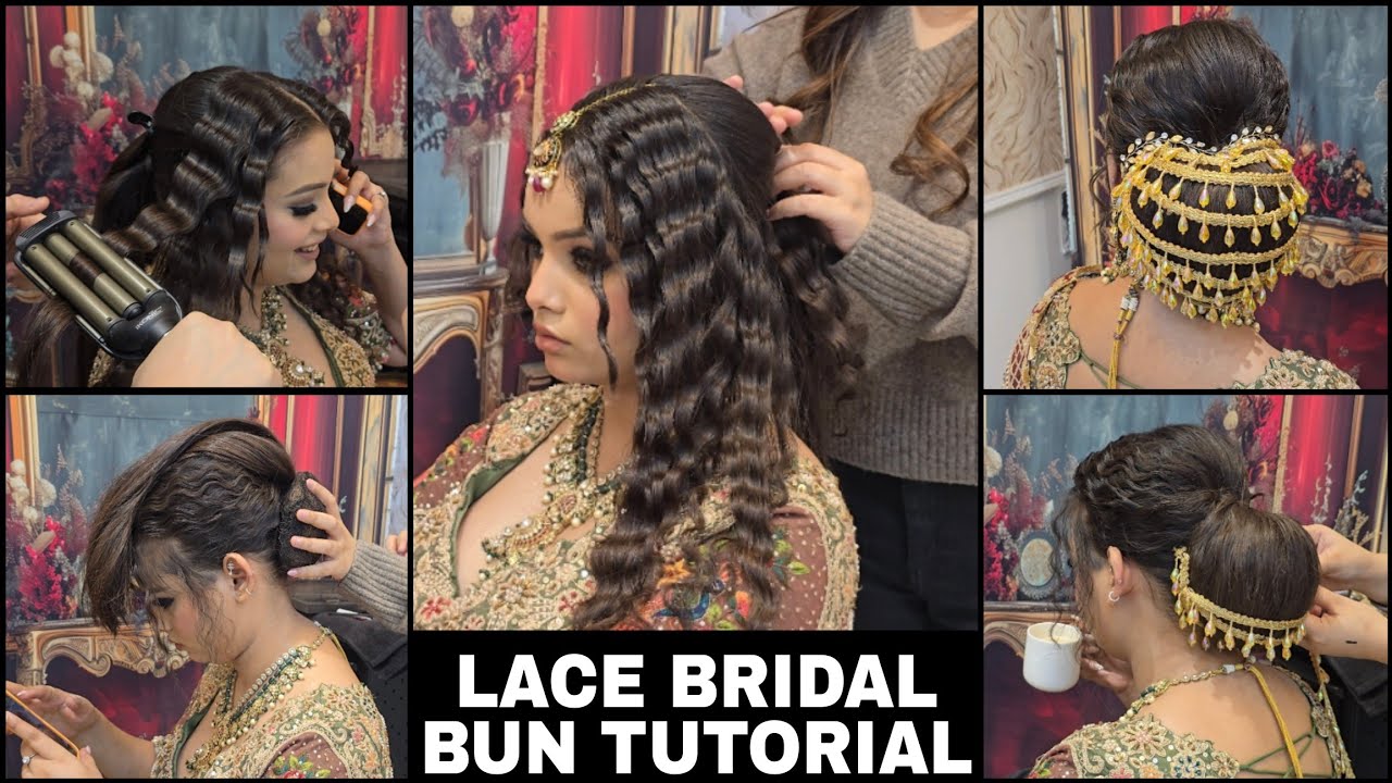 Trending Bridal Lace Bun 😍 | Messy Waves Front | Bridal Hair Tutorial 