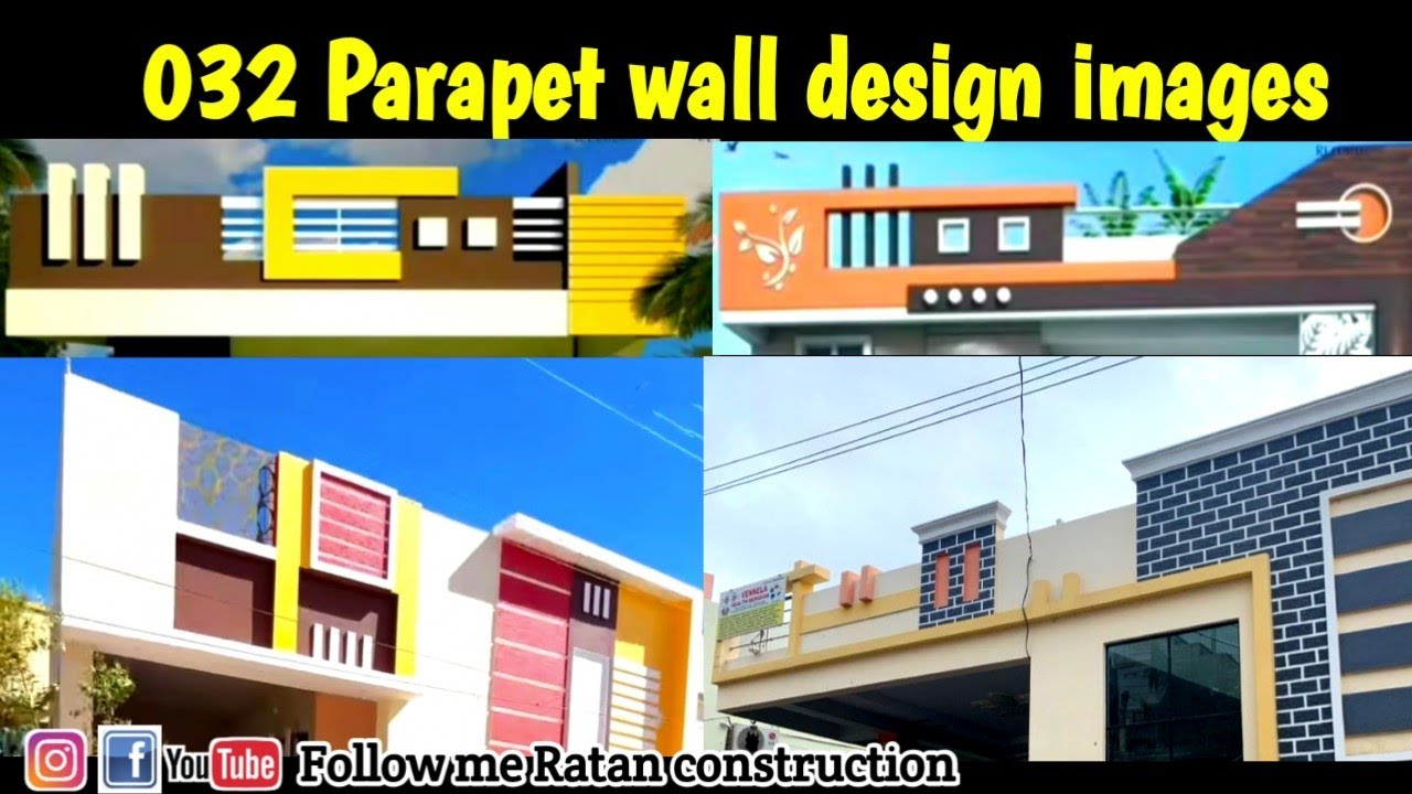 032 Best Village House Elevation Designs / Parapet wall designs /Ratan Construction / Parapet design