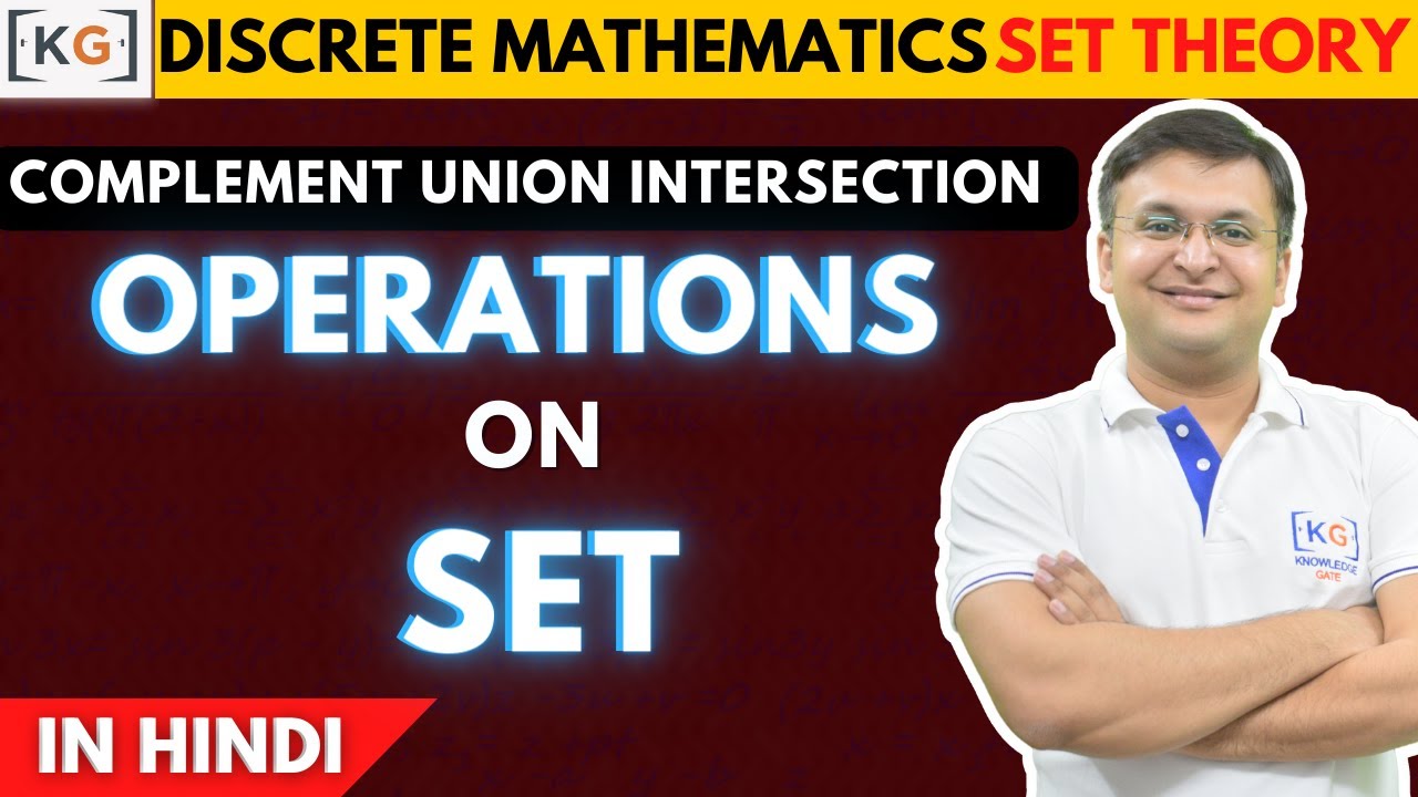 1.9 Operations on set complement union intersection of a set in hindi examples definition venn