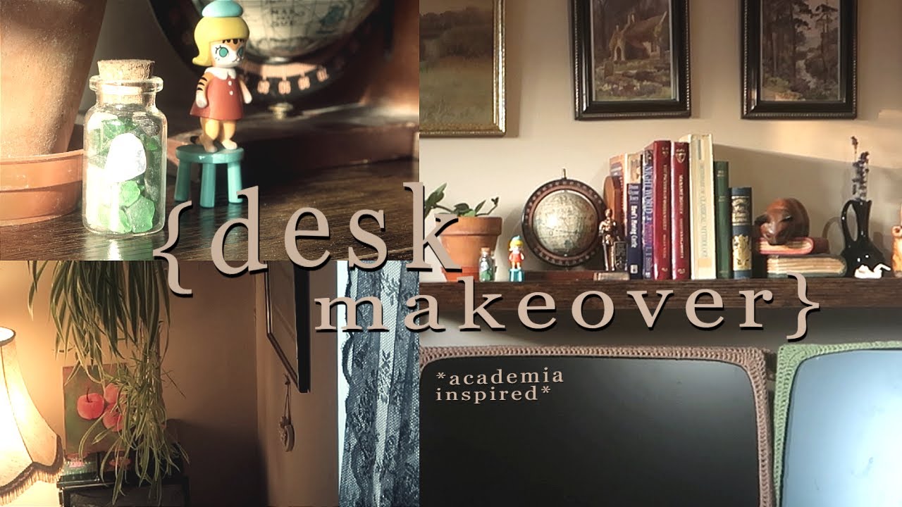 desk makeover ⟡ dark academia aesthetic, artist setup