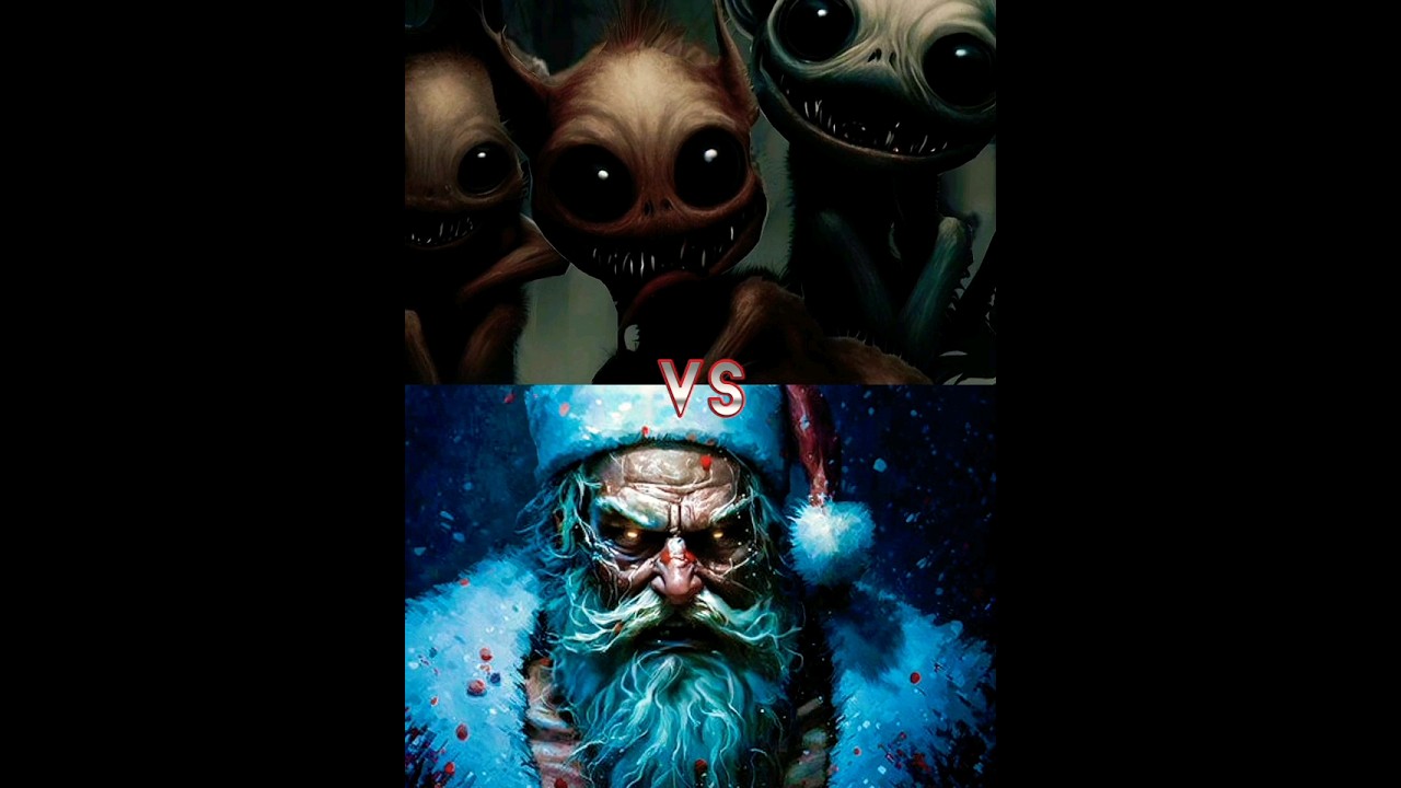 Evil Santa Claus VS Cartoon Cat,Krampus,Smile Cat 