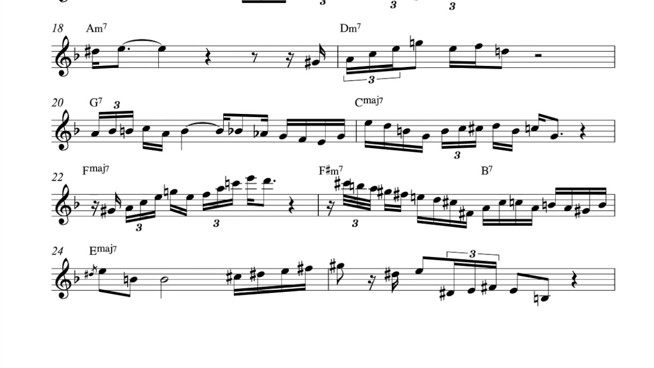 Charlie Parker – Bird of Paradise (Eb) Transcription