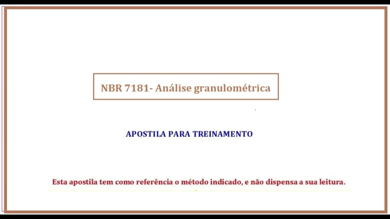NBR 7181 Solos Análise granulométrica