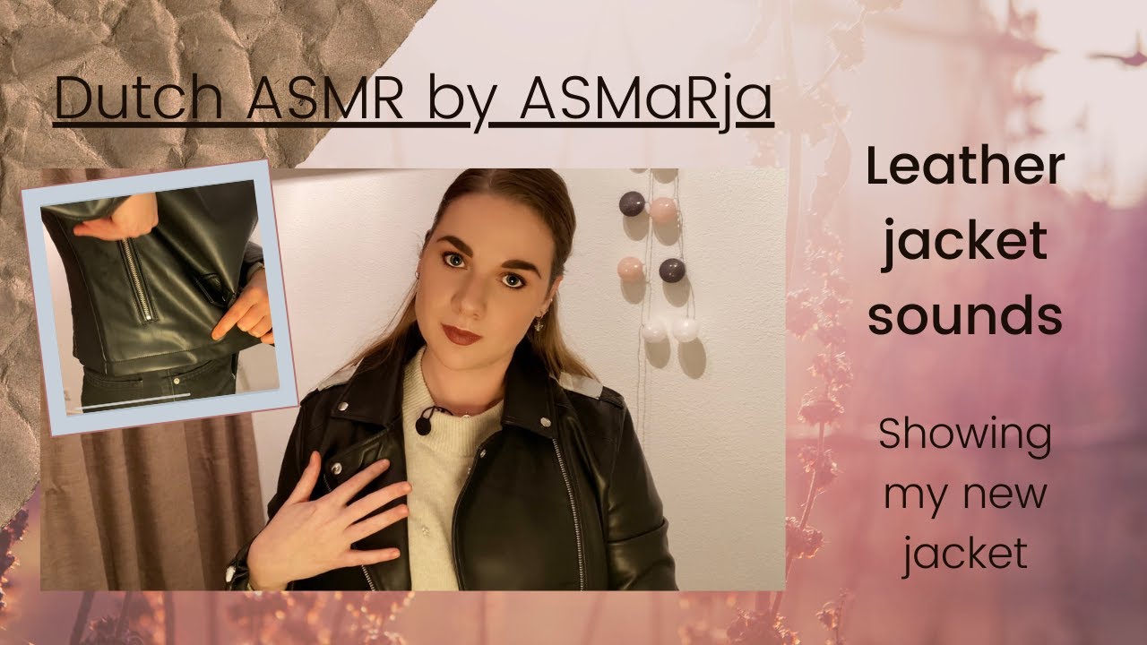 ASMR | Showing you my new leather jacket | Leather sounds | Dutch | ASMaRja