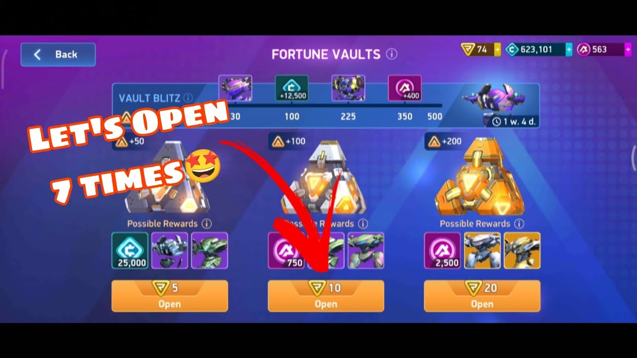Opening 7 Fortune vaults of 10 Fortune keys 🤩 | Mech Arena