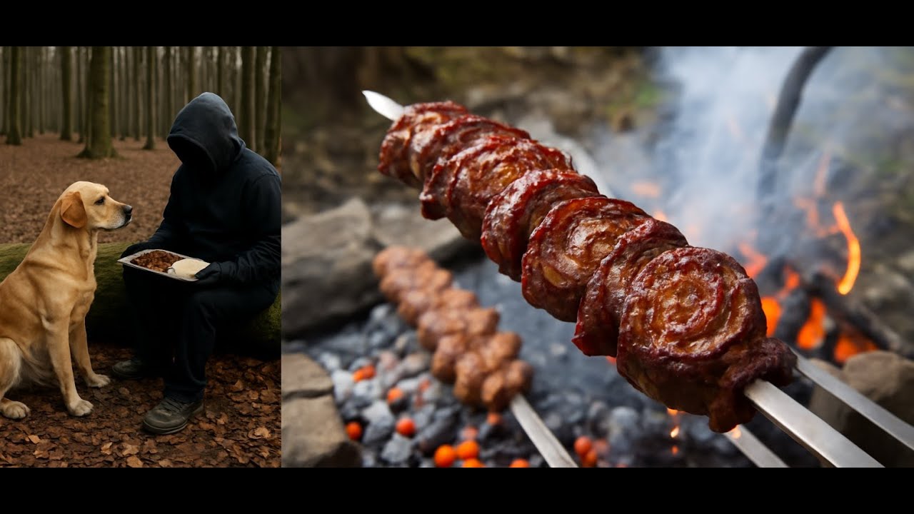 Grilled Rolled Kebab & Rice 🍖🔥| Bushcraft Cooking & Delicious Campfire Dishes